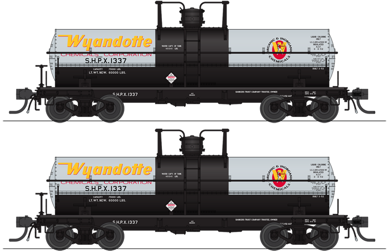 BLI 6469 6000 Gallon Tank, Wyandotte Chemicals, Aluminum w/ Yellow & Red Logo, 2-pack, HO (SHPX #1337, SHPX #1340)