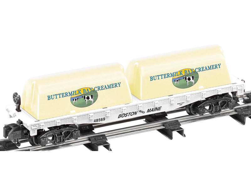 Lionel 48569 Buttermilk Bay Creamery Flatcar w/Milk Containers, S Scale