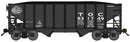 Bluford Shops 65295 8-Panel 2-Bay Open Hopper with Load - Ready to Run -- Toledo & Ohio Central 830197 (black, NYC System Logo), N Scale