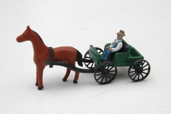 JL Innovative Design 337 Buggy with Horse and Driver - Kit -- Unpainted Metal Castings, HO