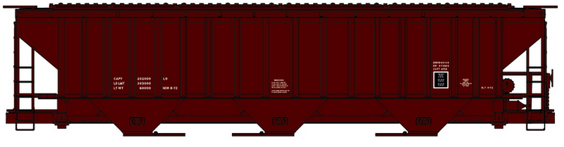 Accurail 6598 Pullman-Standard 4750 CuFt Grain Hoppers Data Only  Mineral Red Kit, HO