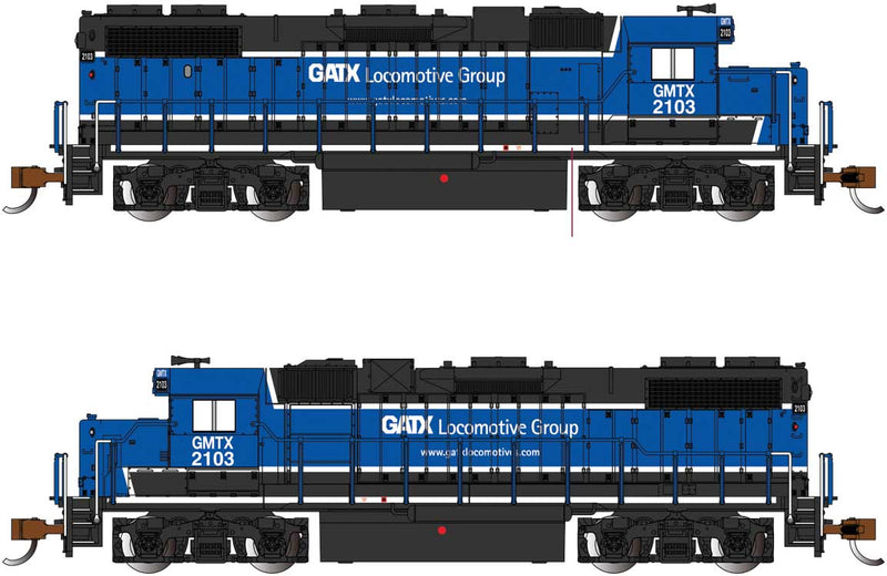 Bachmann 66853 EMD GP38-2 - Sound and DCC -- GATX Leasing 2103 (black, blue), N Scale