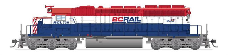 BLI 6776 EMD SD40-2, BC Rail 736, Red, White & Blue, Paragon4 Sound/DC/DCC, HO