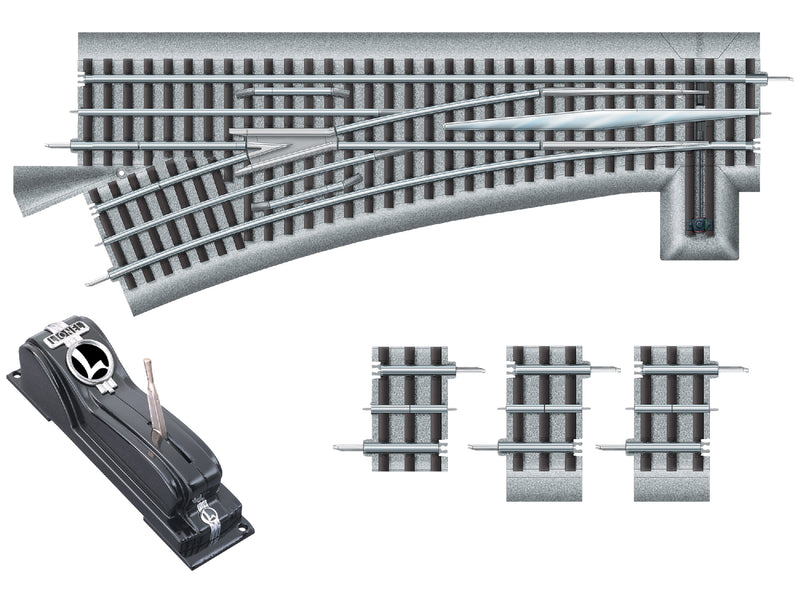 Lionel 81951 FasTrack O60 Remote/Command Control LH Switch, O Scale