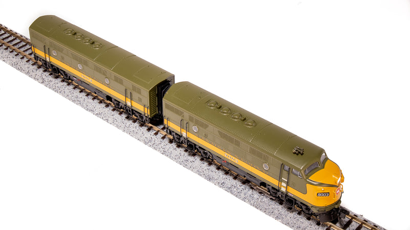 BLI 6831 EMD F3 A/B, CN 9003/9004, Olive Green & Imitation Gold, A-unit Paragon4 Sound/DC/DCC, Unpowered B-unit, N