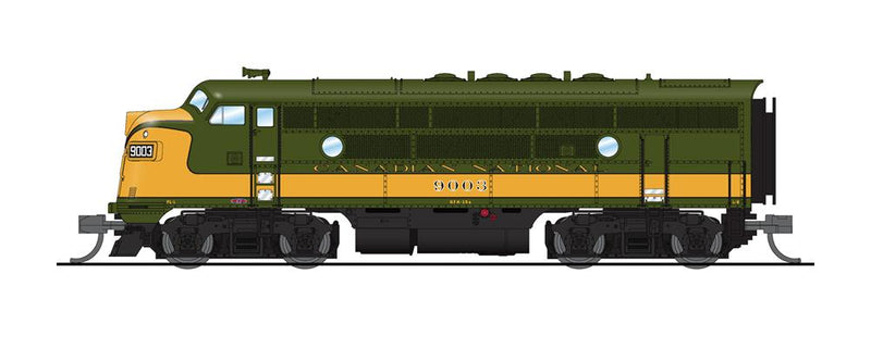 BLI 6831 EMD F3 A/B, CN 9003/9004, Olive Green & Imitation Gold, A-unit Paragon4 Sound/DC/DCC, Unpowered B-unit, N