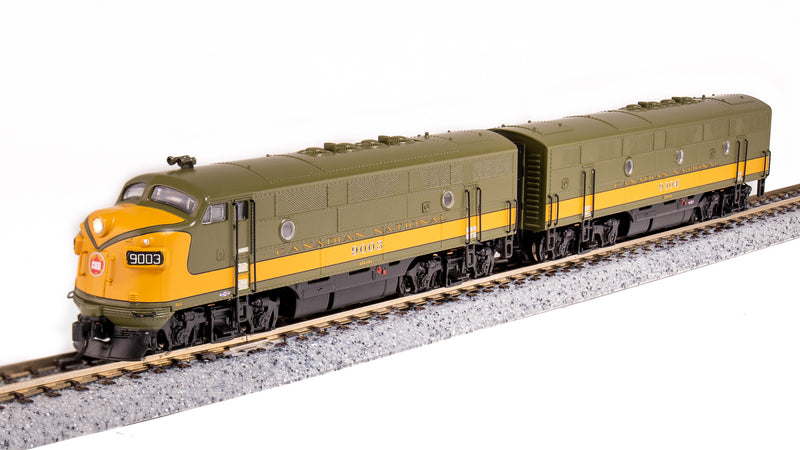 BLI 6831 EMD F3 A/B, CN 9003/9004, Olive Green & Imitation Gold, A-unit Paragon4 Sound/DC/DCC, Unpowered B-unit, N