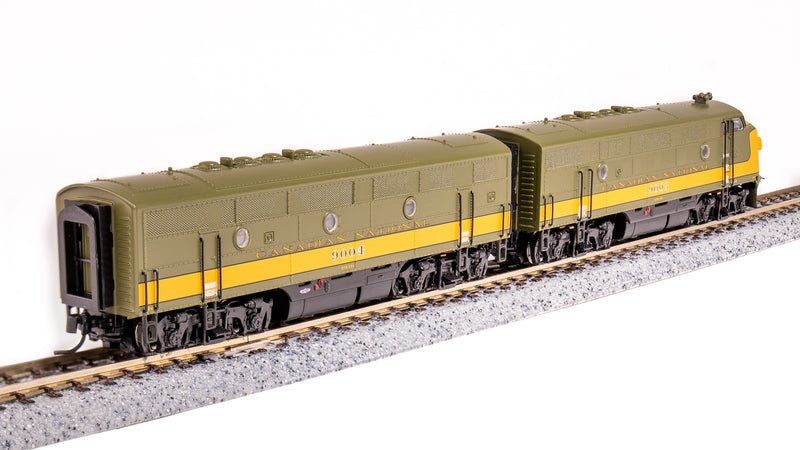 BLI 6831 EMD F3 A/B, CN 9003/9004, Olive Green & Imitation Gold, A-unit Paragon4 Sound/DC/DCC, Unpowered B-unit, N