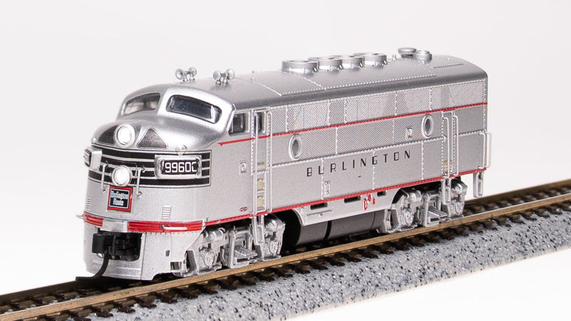 BLI 6840 EMD F3A, CBQ 9960C, Aluminum w/ Black Nose Stripes, Paragon4 Sound/DC/DCC, N