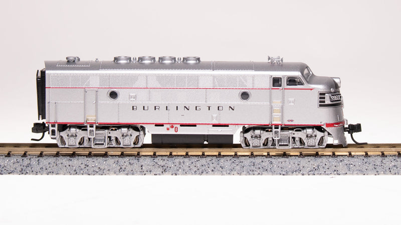 BLI 6840 EMD F3A, CBQ 9960C, Aluminum w/ Black Nose Stripes, Paragon4 Sound/DC/DCC, N