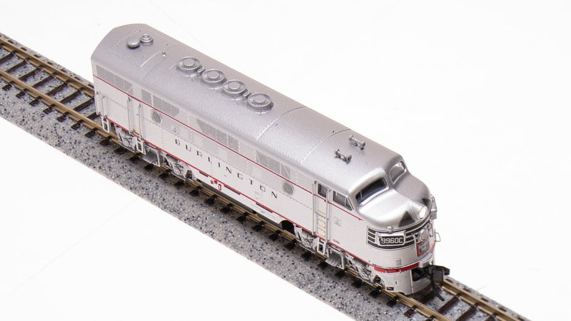 BLI 6840 EMD F3A, CBQ 9960C, Aluminum w/ Black Nose Stripes, Paragon4 Sound/DC/DCC, N