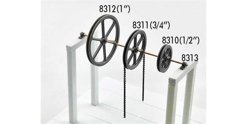 Tichy Train Group 8311 6' Diameter Sheave-Pillow Blocks -- 2 Sheaves, 4 Pillow Blocks, HO Scale