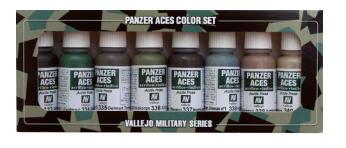 Vallejo Acrylic Paints 70128 Panzer Aces N (Crew Uniforms), 8 color sets