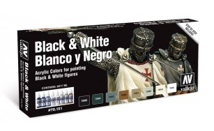 Vallejo Acrylic Paints 70151 Black & White, Boxes