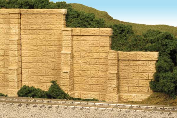 Monroe Models 166 Stone Wing Walls - 1 Pair, HO Scale