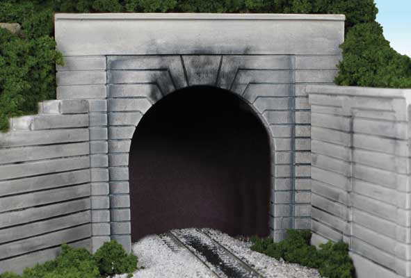 Monroe Models 116 Single Tunnel Portal Groove Face Concrete, HO Scale