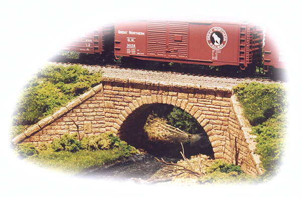 Monroe Models 2001 Single-Track Stone Arch Bridge, HO Scale