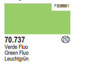 Vallejo Acrylic Paints 70737 GREEN FLUORESCENT 6p