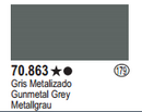 Vallejo Acrylic Paints 70863 GUNMETAL GREY 17ml 6p