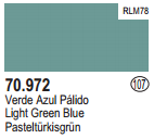 Vallejo Acrylic Paints 70972 LIGHT GREEN BLUE 17ml