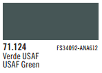 Vallejo Acrylic Paints 71124 USAF GREEN 17ml 6p