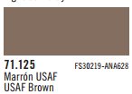 Vallejo Acrylic Paints 71125 USAF BROWN 17ml 6p