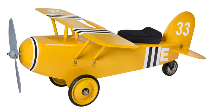 Morgan Cycle 71133 Yellow 33 Airplane Ride-On Scoot Foot to Floor