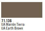 Vallejo Acrylic Paints 71136 IJA EARTH BROWN 17ml