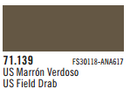 Vallejo Acrylic Paints 71139 US FIELD DRAB 17ml 6p
