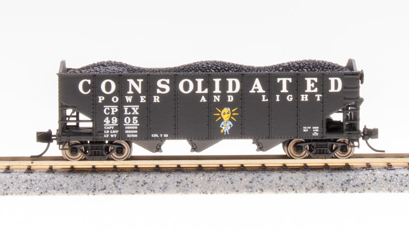 BLI 7161 3-Bay Hopper, Consolidated Power & Light, Black/White, 2-pack B, N (Fantasy Paint Scheme)