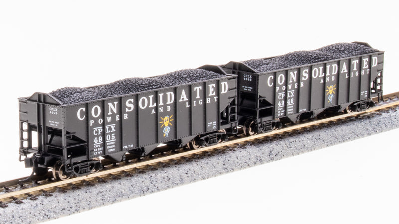 BLI 7161 3-Bay Hopper, Consolidated Power & Light, Black/White, 2-pack B, N (Fantasy Paint Scheme)