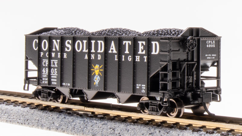 BLI 7161 3-Bay Hopper, Consolidated Power & Light, Black/White, 2-pack B, N (Fantasy Paint Scheme)