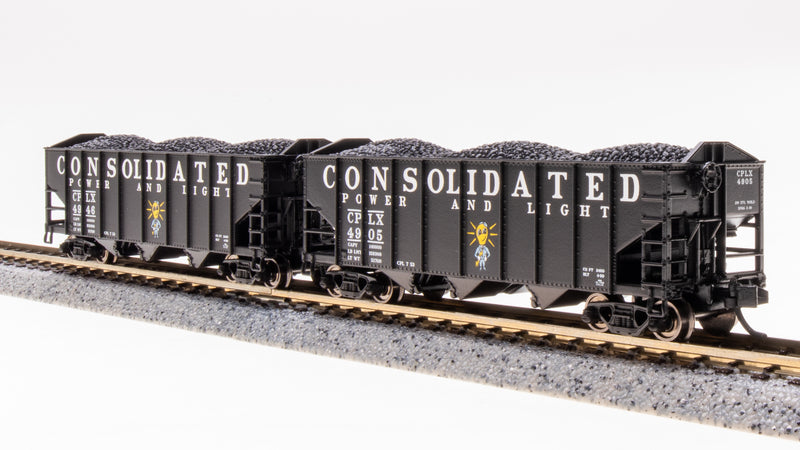 BLI 7161 3-Bay Hopper, Consolidated Power & Light, Black/White, 2-pack B, N (Fantasy Paint Scheme)