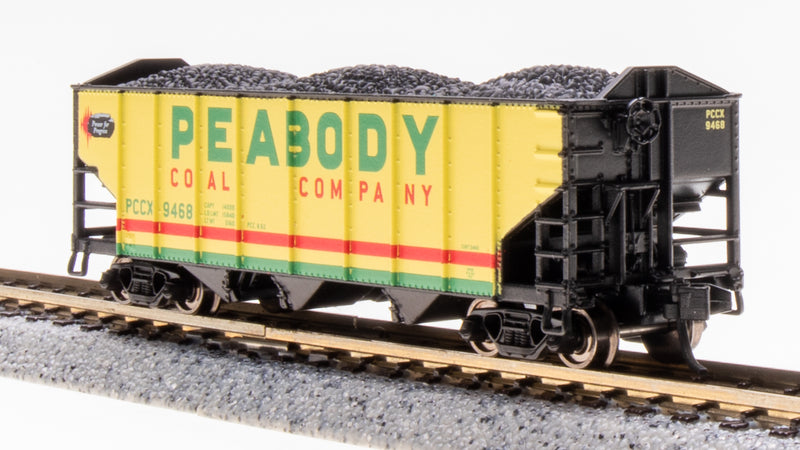 BLI 7162 3-Bay Hopper, Peabody Coal, Yellow/Green/Red, 2-pack A, N (Fantasy Paint Scheme)