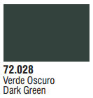 Vallejo Acrylic Paints 72028 GAME COLOR DARK GREEN 17ml