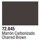 Vallejo Acrylic Paints 72045 GAME COL CHARRED BROWN 17ml