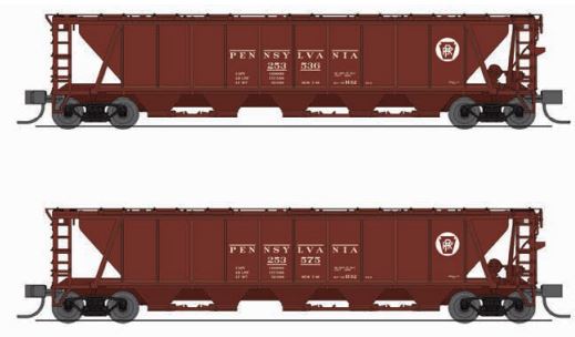 BLI 7251 H32 Covered Hopper, PRR, Freight Car Red with White Circle Keystone, 2-pack B, N Scale