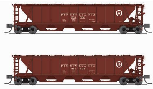 BLI 7250 H32 Covered Hopper, PRR, Freight Car Red with White Circle Keystone, 2-pack A, N Scale
