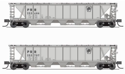 BLI 7254 H32 Covered Hopper, PRR, Gray with â€œPRRâ€ and Black Keystone, 2-pack, N Scale