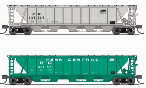 BLI 7257 H32 Covered Hopper, Penn Central, Variety 2-pack, N Scale