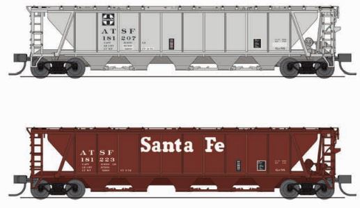 BLI 7258 H32 Covered Hopper, ATSF, Variety 2-pack, N Scale (Fantasy Paint Scheme)