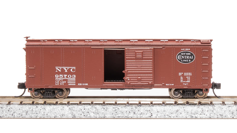 BLI 7270 NYC 40' Steel Boxcar, Variety Set A, 1930's 4-pack, (NYC, MC, P&E, B&A), N Scale