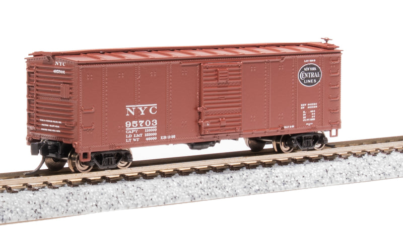 BLI 7270 NYC 40' Steel Boxcar, Variety Set A, 1930's 4-pack, (NYC, MC, P&E, B&A), N Scale