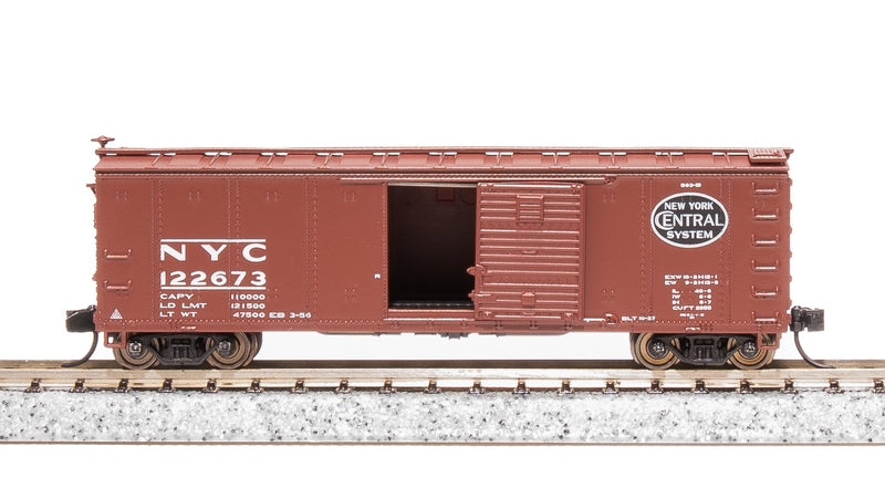 BLI 7272 NYC 40' Steel Boxcar, Variety Set C, 1950's 4-pack, (NYC, RDG, DLW, NB), N Scale