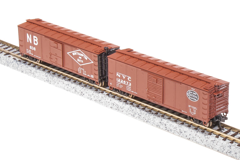 BLI 7272 NYC 40' Steel Boxcar, Variety Set C, 1950's 4-pack, (NYC, RDG, DLW, NB), N Scale