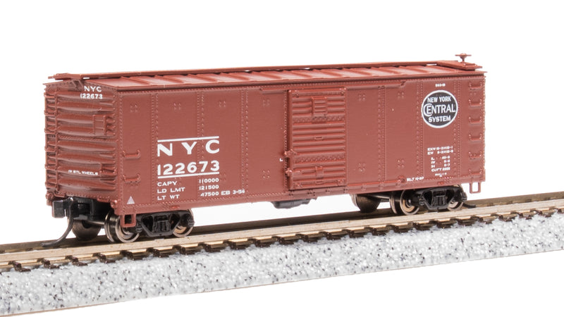 BLI 7272 NYC 40' Steel Boxcar, Variety Set C, 1950's 4-pack, (NYC, RDG, DLW, NB), N Scale