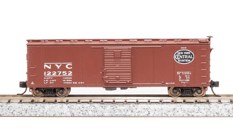 BLI 7273 NYC 40' Steel Boxcar, Variety Set D, 1950's 4-pack, (NYC, RDG, DLW, NB), N Scale