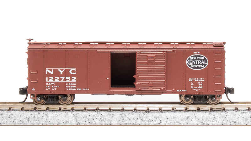 BLI 7273 NYC 40' Steel Boxcar, Variety Set D, 1950's 4-pack, (NYC, RDG, DLW, NB), N Scale