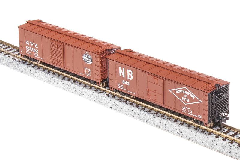 BLI 7273 NYC 40' Steel Boxcar, Variety Set D, 1950's 4-pack, (NYC, RDG, DLW, NB), N Scale