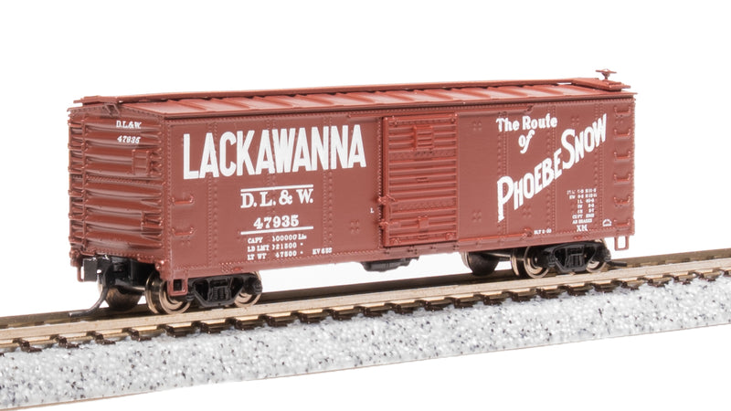 BLI 7273 NYC 40' Steel Boxcar, Variety Set D, 1950's 4-pack, (NYC, RDG, DLW, NB), N Scale